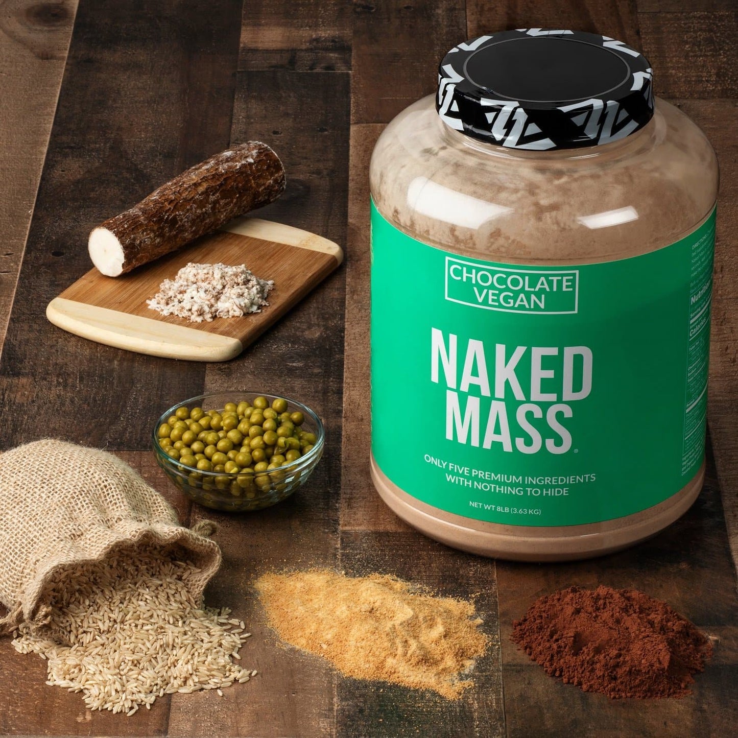 Chocolate Vegan Mass Gainer Supplement - Chocolate (Vegan) 12LB | Clean Weight Gain Formula