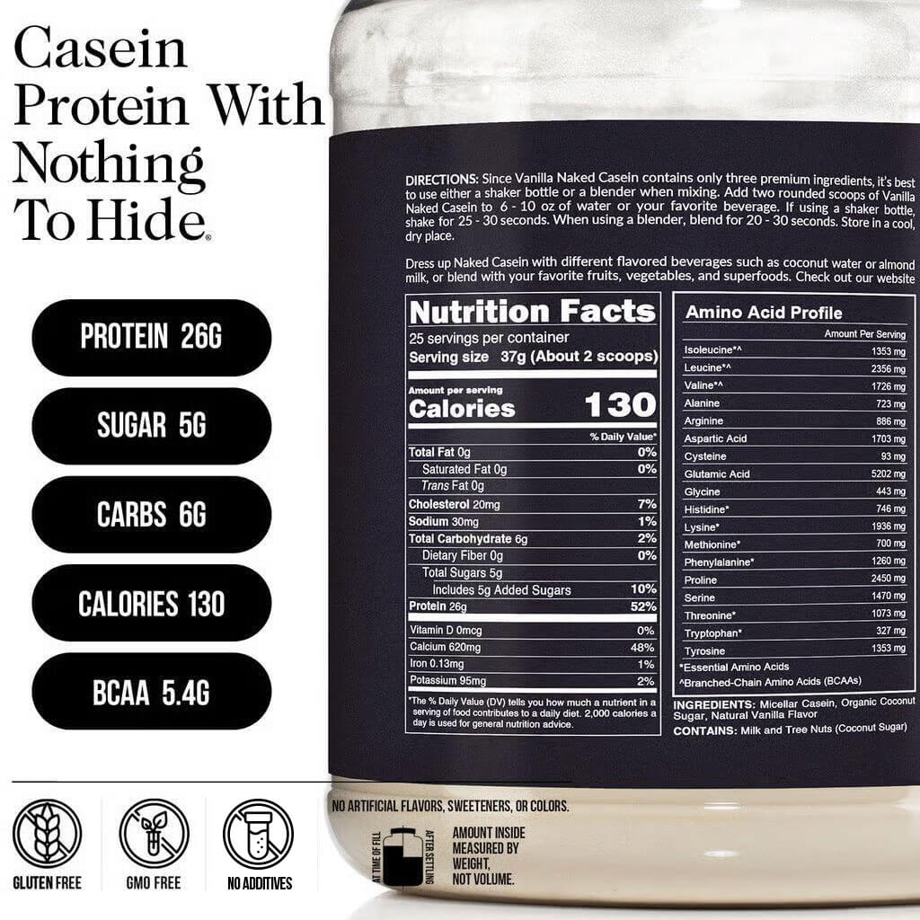 Vanilla Casein Protein Powder - Vanilla | Overnight Muscle Recovery Support