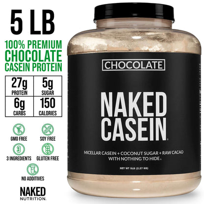 Chocolate Casein Protein Powder - 5LB - Chocolate | Overnight Muscle Recovery Support