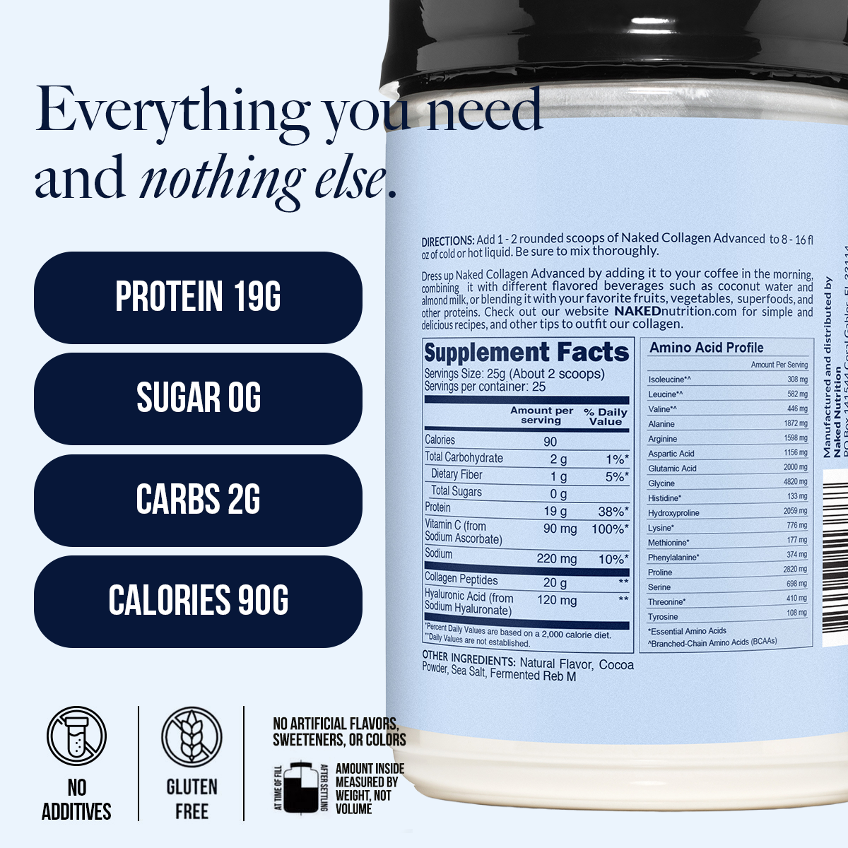 Chocolate Collagen Peptides with Hyaluronic Acid - Chocolate Advanced Collagen Peptides | Daily Beauty And Wellness Protein