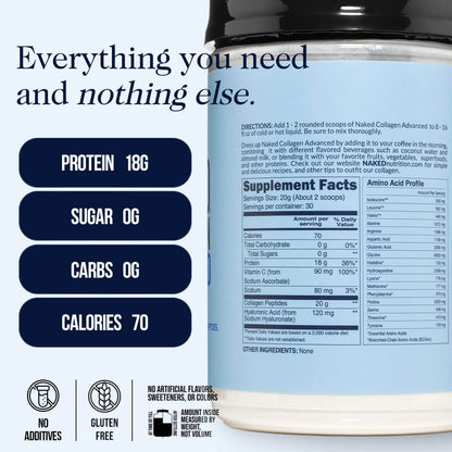 Collagen Peptides with Hyaluronic Acid - Advanced Collagen Peptides | Daily Beauty And Wellness Protein