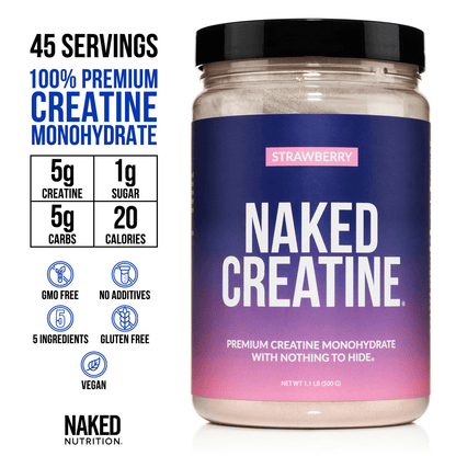 Strawberry Creatine Monohydrate Powder - Strawberry | Daily Muscle Power Supplement