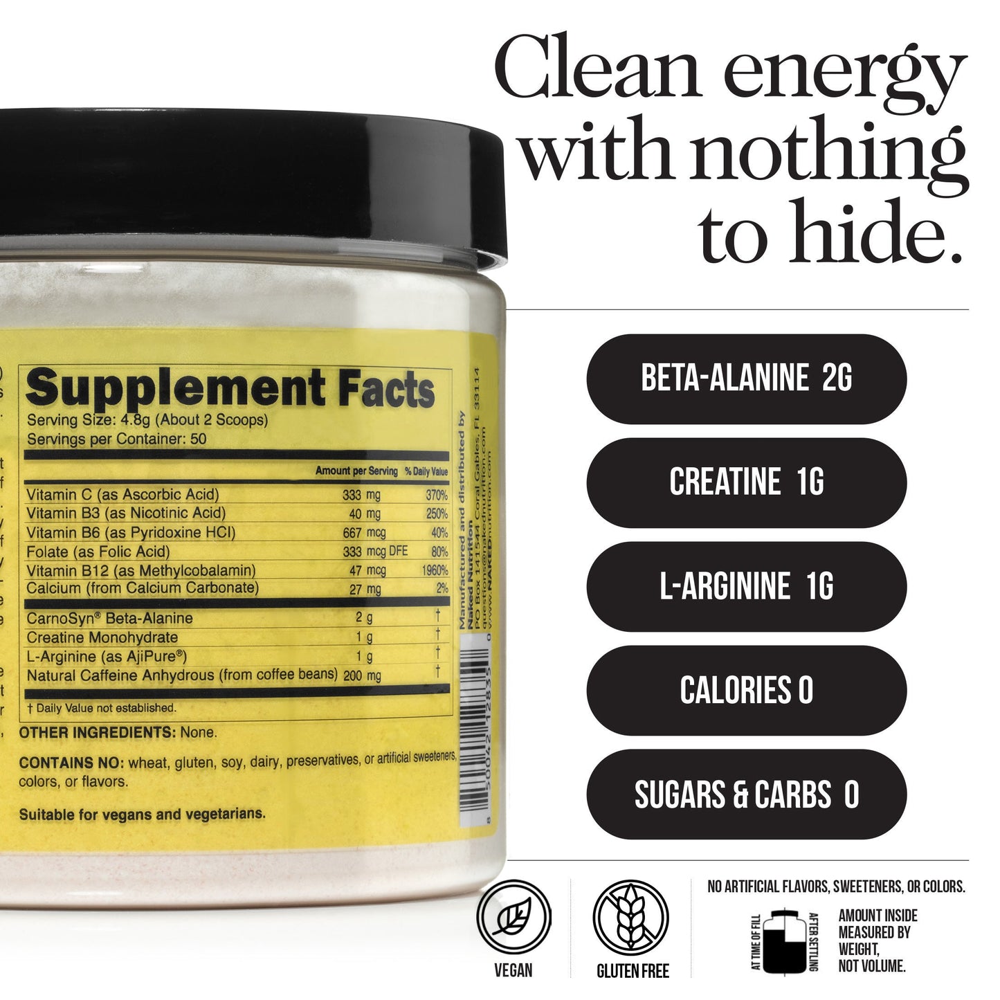 Pre Workout Supplement - Unflavored | Workout Focus And Energy Formula