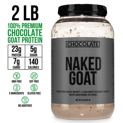Chocolate Goat Whey Protein Powder - Chocolate | Simple Grass Fed Nutrition