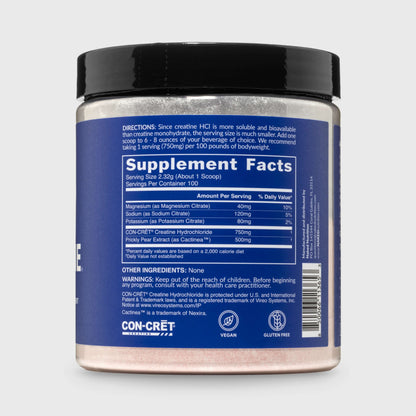 Creatine HCl Powder - Unflavored | Daily Muscle Power Supplement
