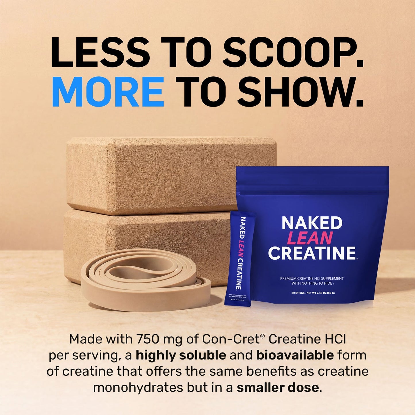 Creatine HCl Travel Packets - Stick Packs | Daily Muscle Power Supplement