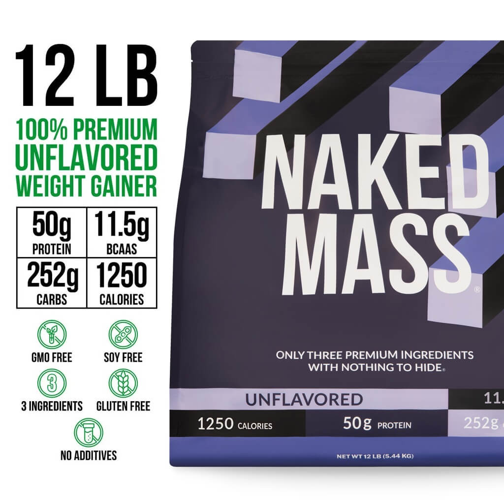 Mass Gainer Protein Supplement - Unflavored 12LB | Clean Weight Gain Formula
