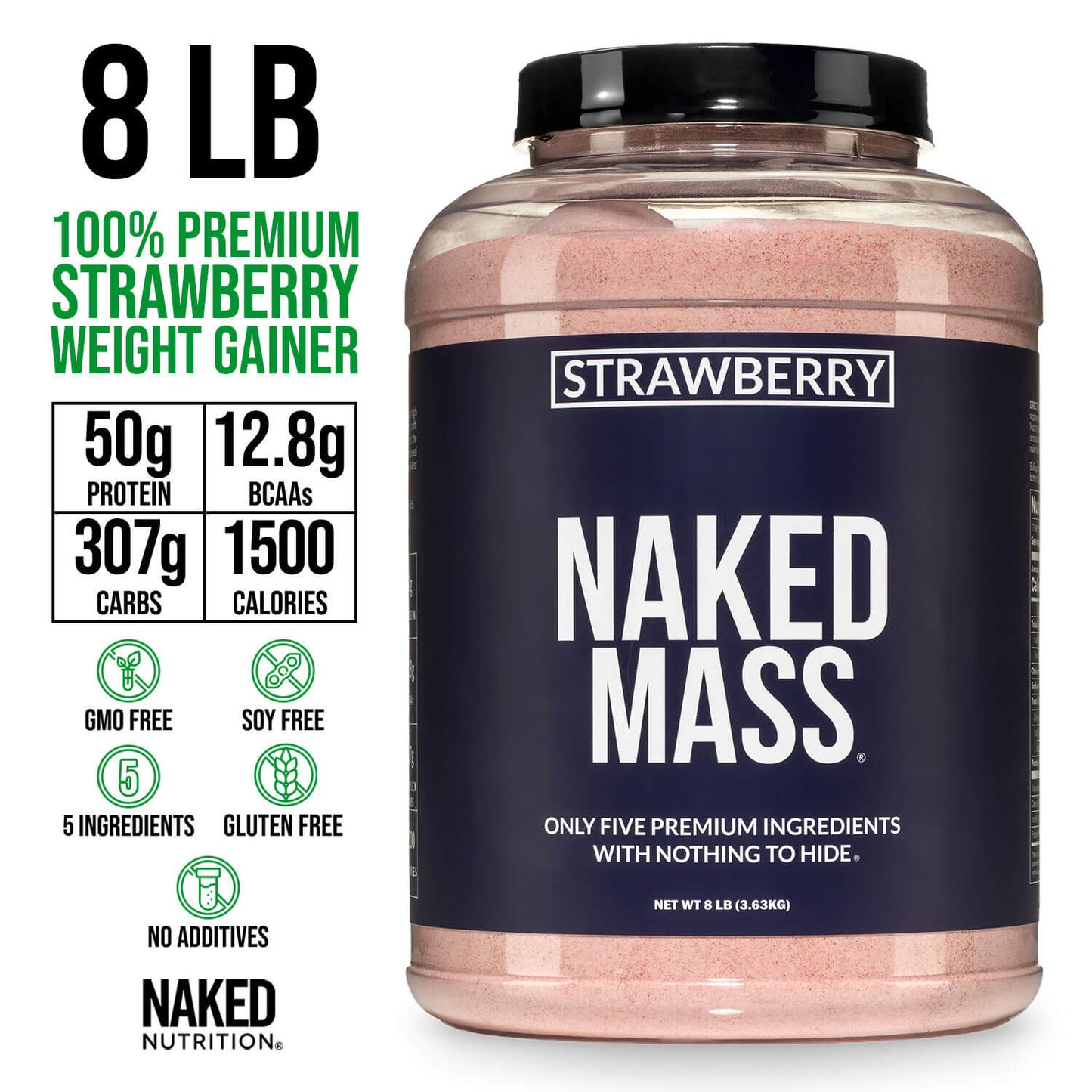 Strawberry Mass Gainer Protein Supplement - Strawberry | Clean Weight Gain Formula