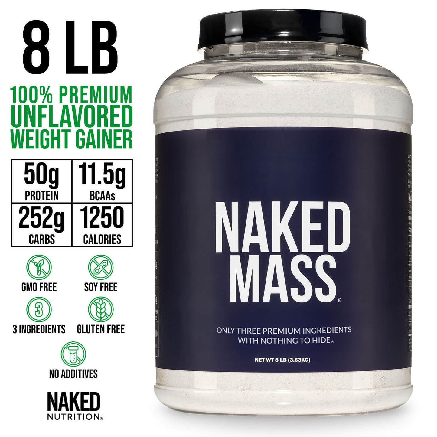 Mass Gainer Protein Supplement - Unflavored | Clean Weight Gain Formula