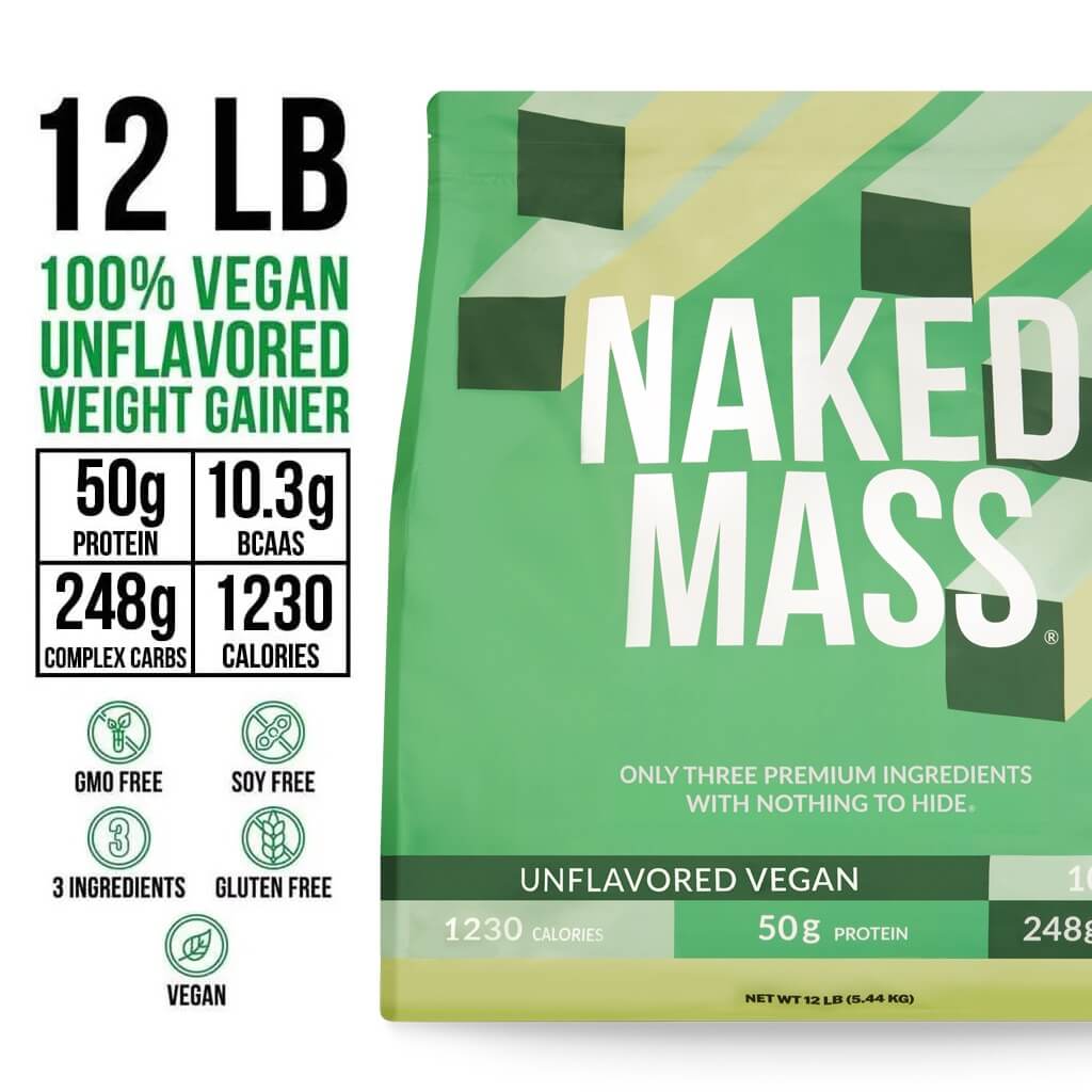 Vegan Mass Gainer Supplement - Unflavored (Vegan) 12LB | Clean Weight Gain Formula