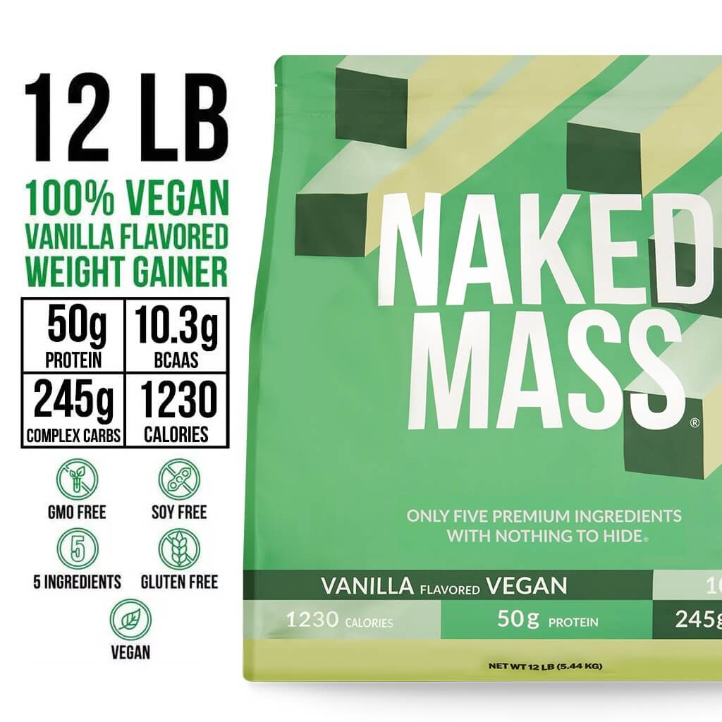 Vanilla Vegan Mass Gainer Supplement - Vanilla (Vegan) 12LB | Clean Weight Gain Formula