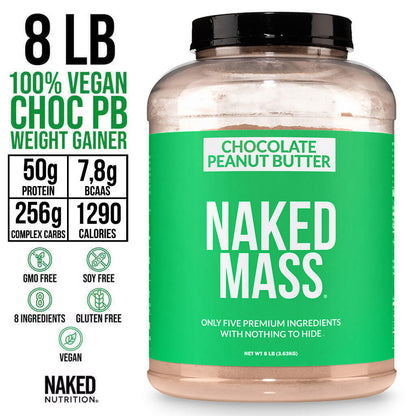Chocolate Peanut Butter Vegan Mass Gainer Supplement - Chocolate PB (Vegan) | Clean Weight Gain Formula