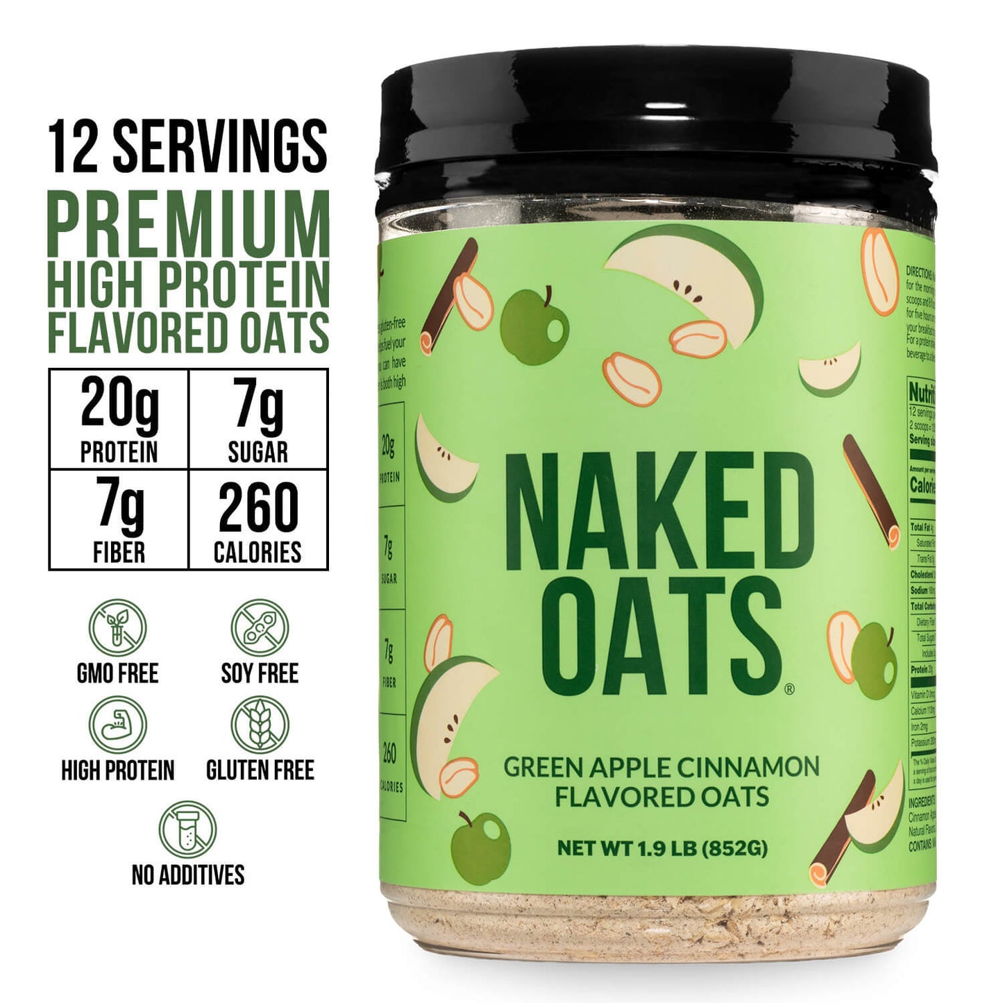 Green Apple Cinnamon Protein Oats - Green Apple Cinnamon | Simple Wellness Support