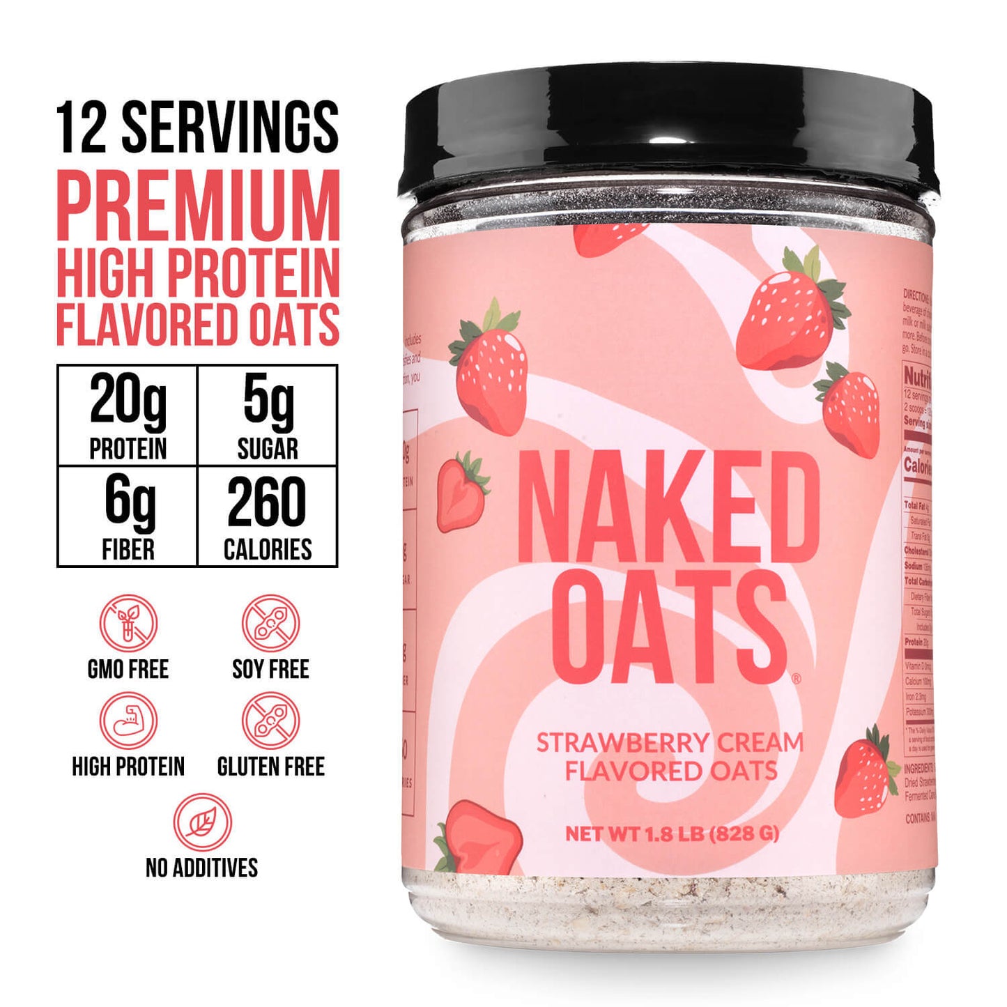 Strawberry Cream Protein Oats - Strawberry Cream | Simple Wellness Support