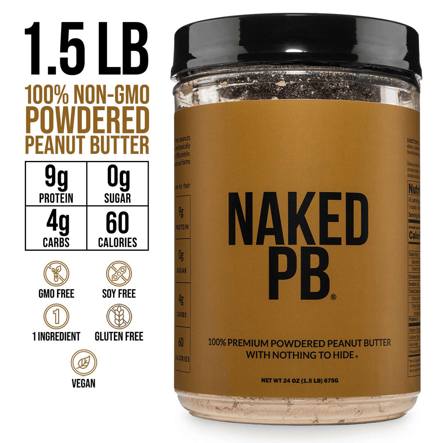 Powdered Peanut Butter - PB - 1.5 LB | Simple Shake Ready Formula