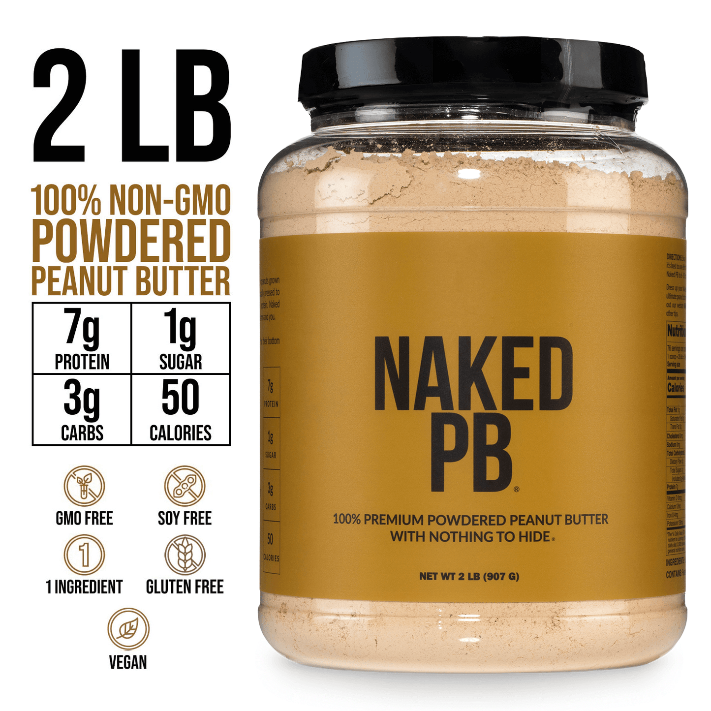 Powdered Peanut Butter - PB - 2 LB | Simple Shake Ready Formula