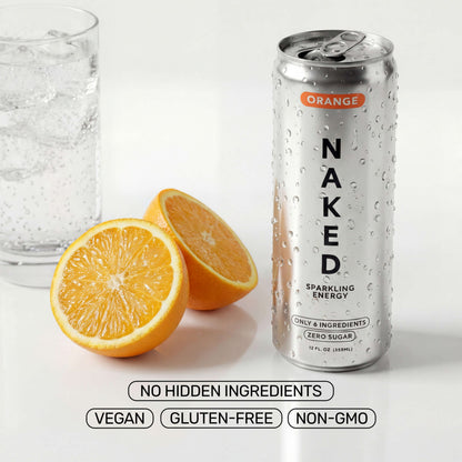 Orange Naked Sparkling Energy - Orange | Simple Wellness Support