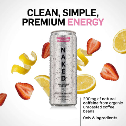 Strawberry Lemonade Naked Sparkling Energy - Strawberry Lemonade | Simple Wellness Support