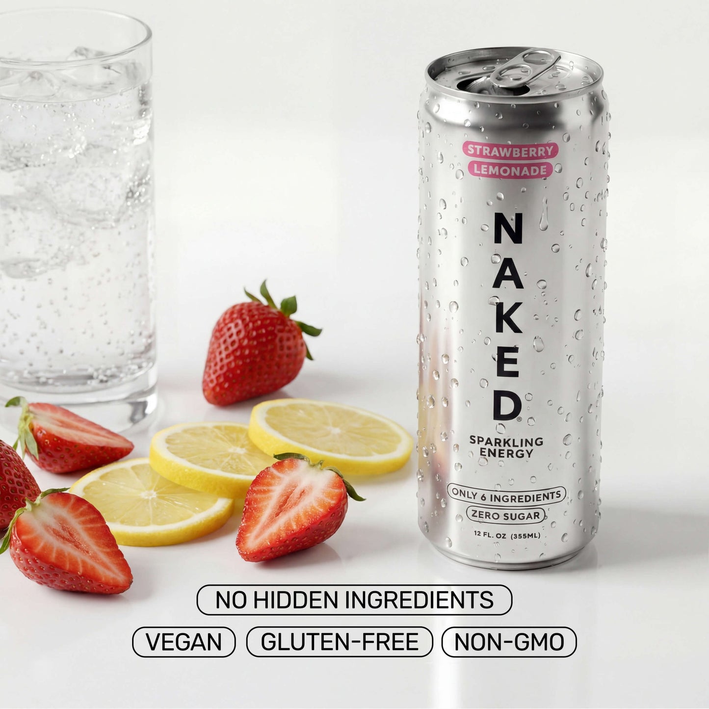 Strawberry Lemonade Naked Sparkling Energy - Strawberry Lemonade | Simple Wellness Support