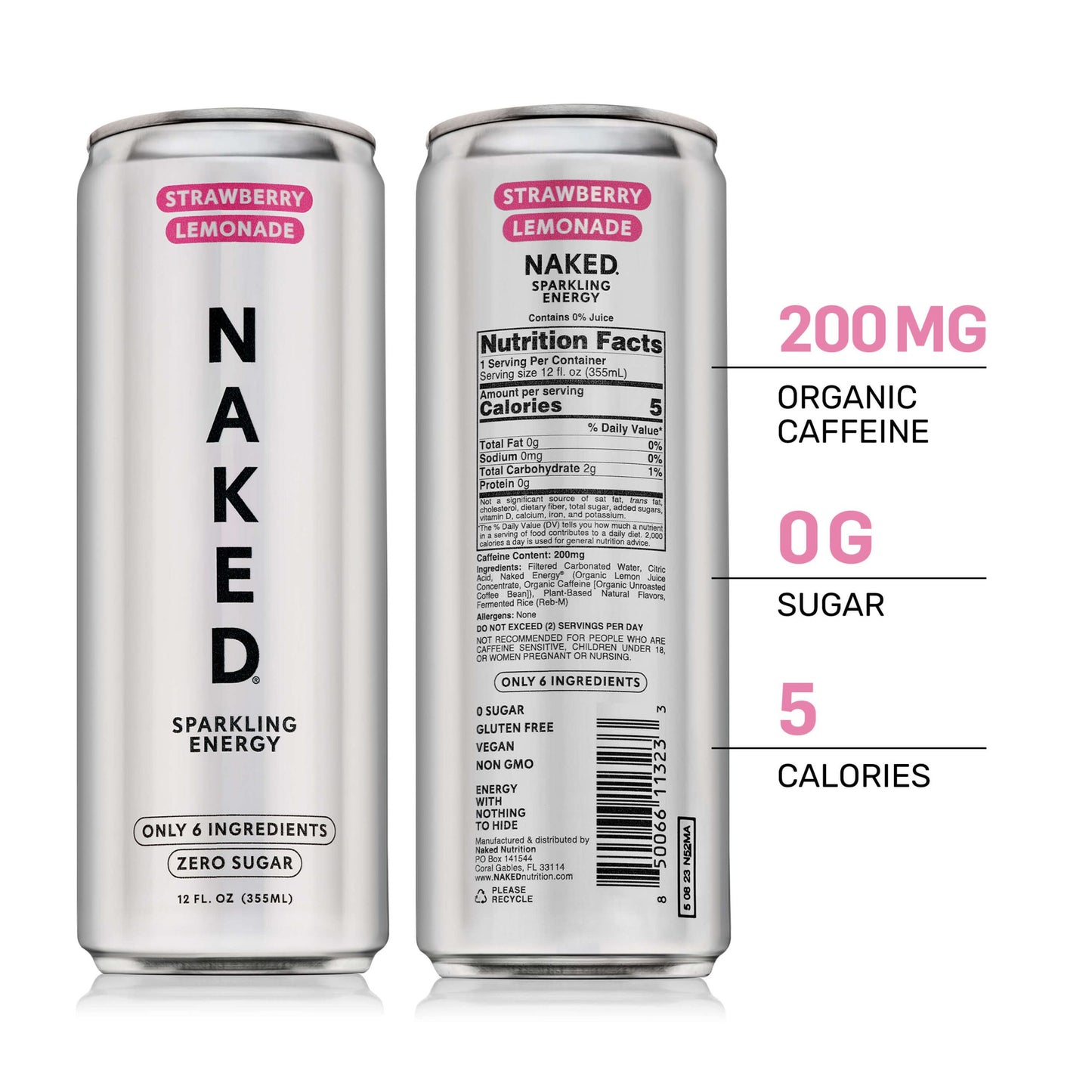 Strawberry Lemonade Naked Sparkling Energy - Strawberry Lemonade | Simple Wellness Support