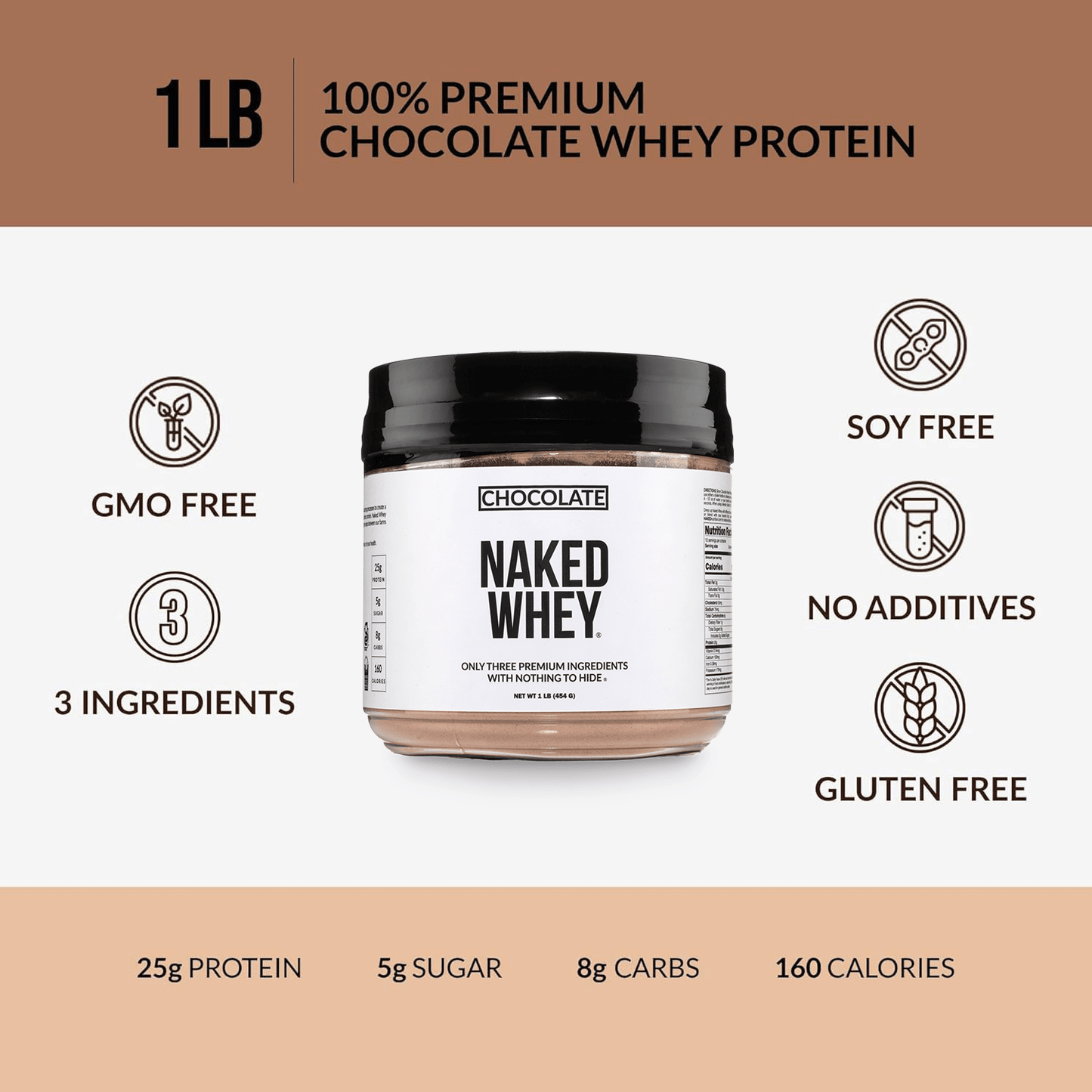 Chocolate Whey Protein Powder 1lb - Chocolate | Simple Grass Fed Nutrition