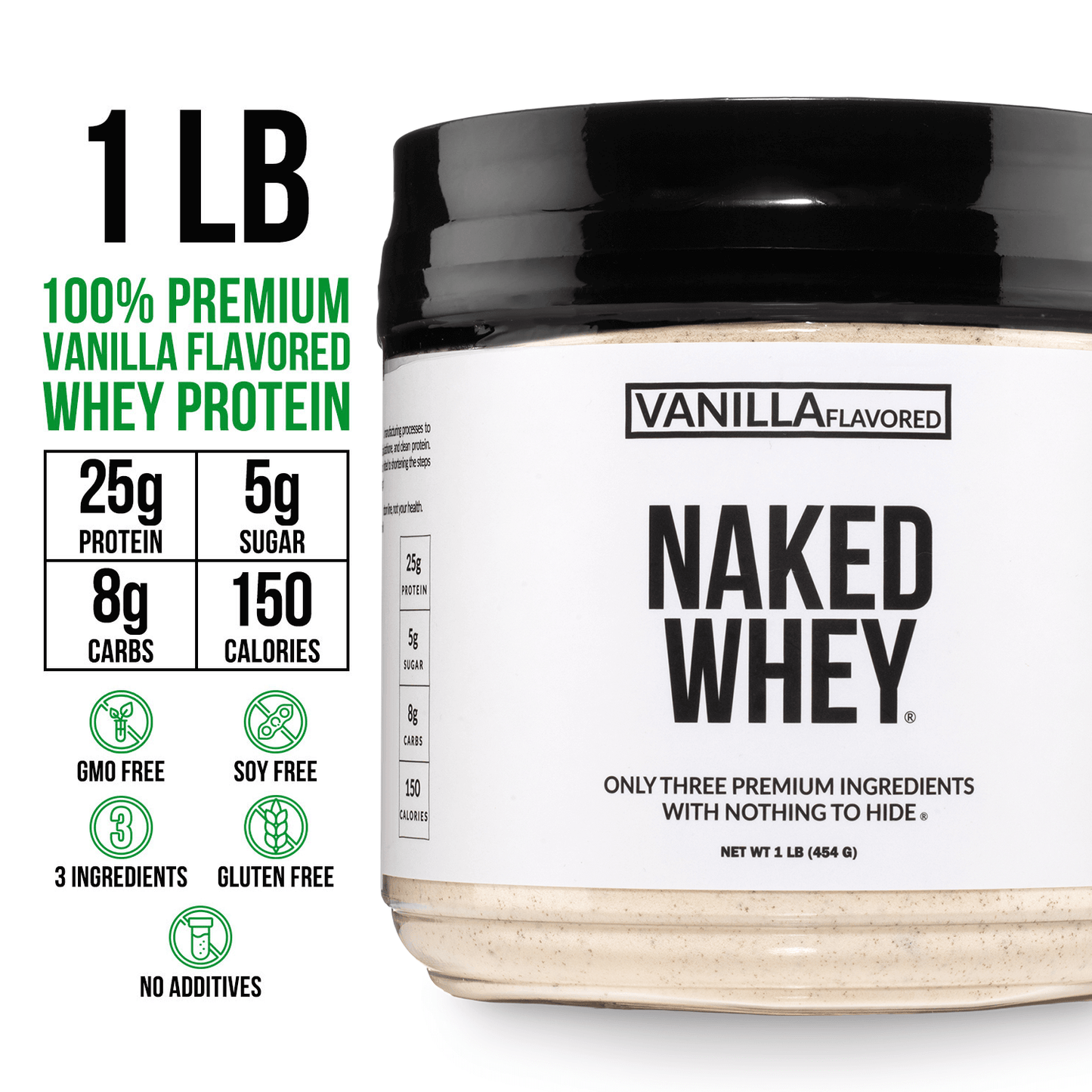 Vanilla Whey Protein Powder 1lb - Vanilla | Simple Grass Fed Nutrition