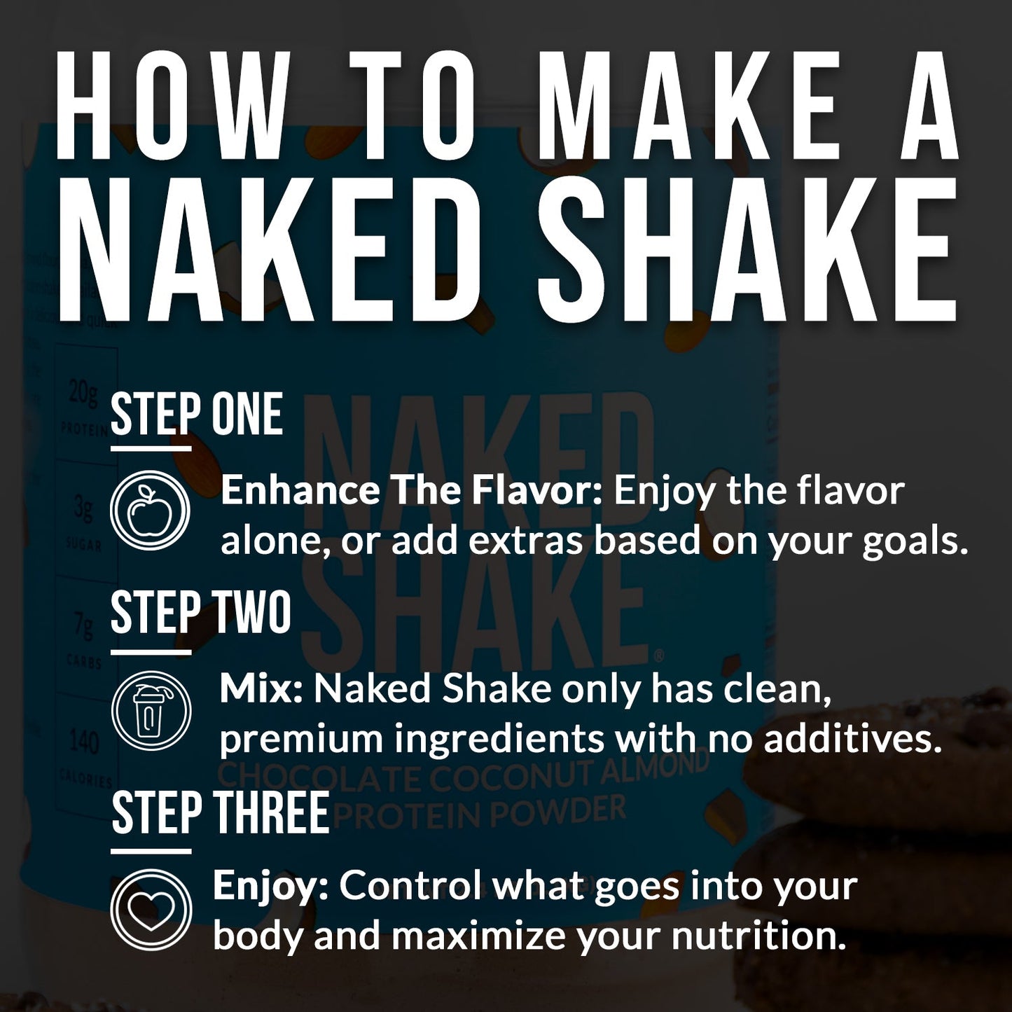 Chocolate Coconut Almond Protein Shake - Chocolate Coconut Almond | Clean Vegan Protein Support