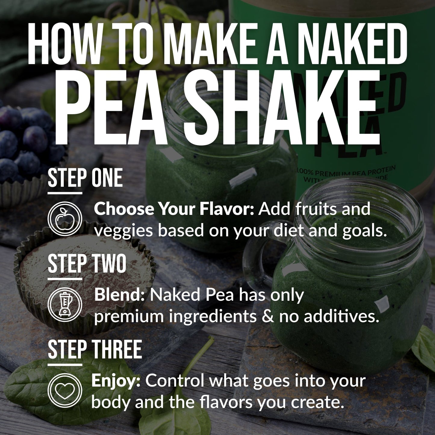 Chocolate Peanut Butter Pea Protein Powder - Chocolate PB | Clean Vegan Protein Support