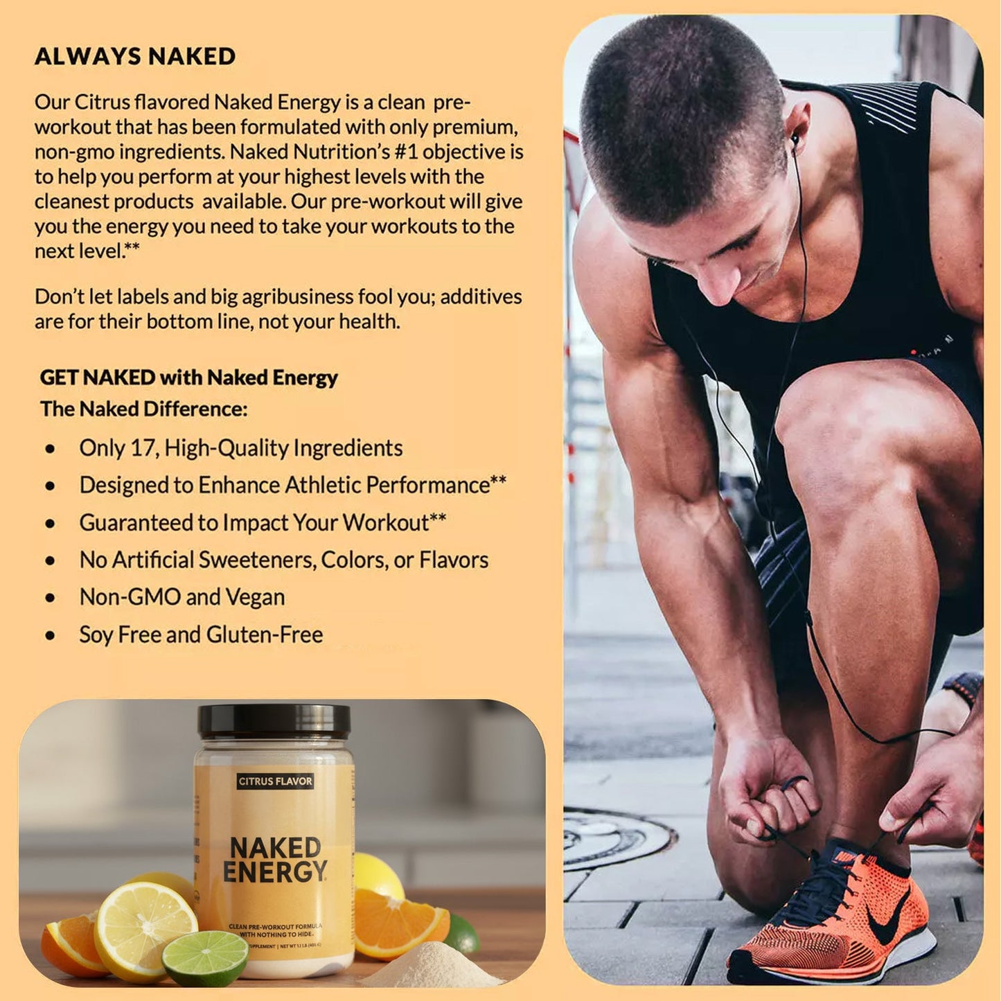 Citrus Pre Workout Supplement - Citrus | Workout Focus And Energy Formula
