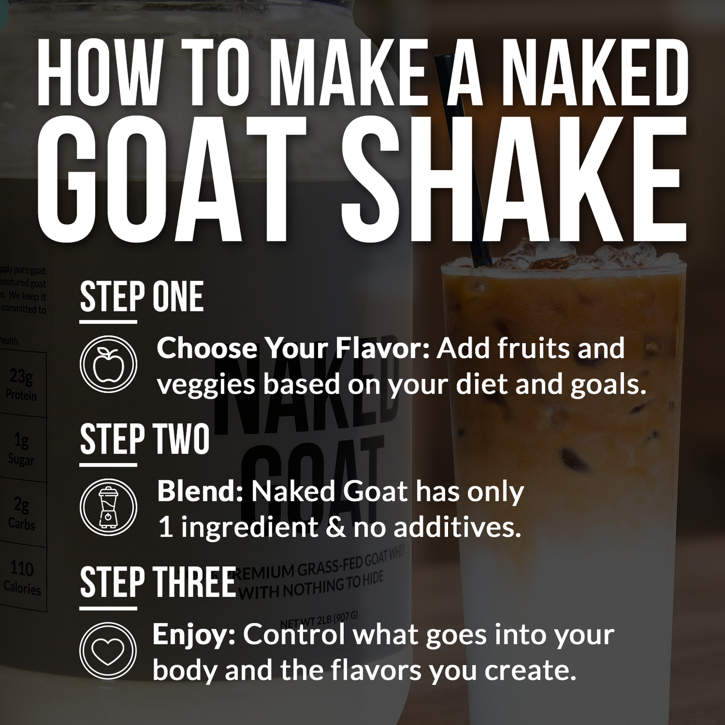 Chocolate Goat Whey Protein Powder - Chocolate | Simple Grass Fed Nutrition